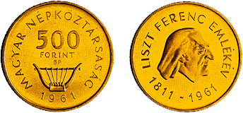 Liszt Ferenc Születésének 150. évfordulója - aranyérme